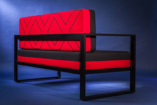XXX Sofa XXX Sofa black red aluminum sofa from back